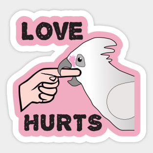 Love Hurts - Bare Eyed Cockatoo Parrot Sticker